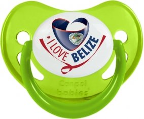 I Love Belize Tétine Physiologique Vert phosphorescente