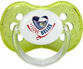 I Love Belize Sucete Cerise Vert à paillette