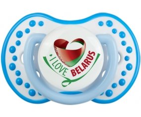 I Love Belarus Tétine LOVI Dynamic Blanc-bleu phosphorescente