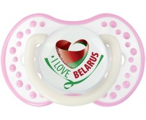 I Love Belarus Tétine LOVI Dynamic Blanc-rose phosphorescente