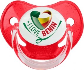 I Love Benin Sucette Physiologique Rouge à paillette