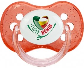 I Love Benin Sucette Cerise Rouge à paillette