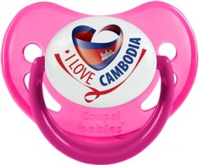 I Love Cambodia Sucette Physiologique Rose phosphorescente