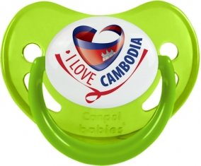 I Love Cambodia Sucette Physiologique Vert phosphorescente