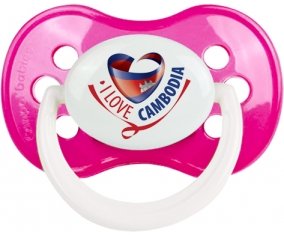 I Love Cambodia Sucette Anatomique Rose foncé classique