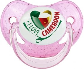 I Love Cameroon Tétine Physiologique Rose à paillette