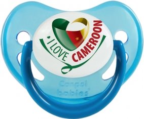 I Love Cameroon Tétine Physiologique Bleue phosphorescente