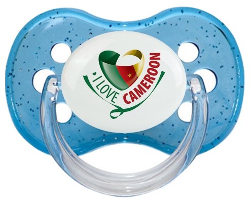 I Love Cameroon Sucete Cerise Bleu à paillette