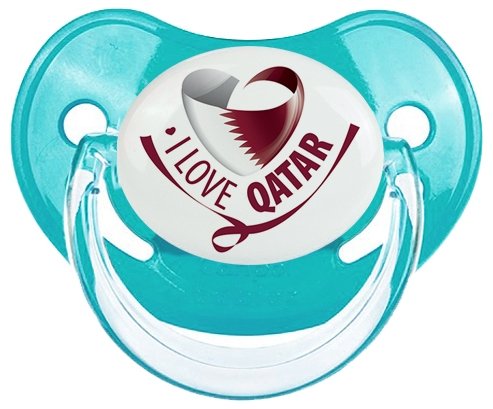 I Love Qatar Sucette Physiologique Bleue classique
