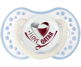 I Love Qatar Sucette LOVI Dynamic Blanc-cyan classique