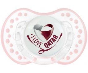I Love Qatar Sucette LOVI Dynamic Retro-blanc-rose-tendre classique