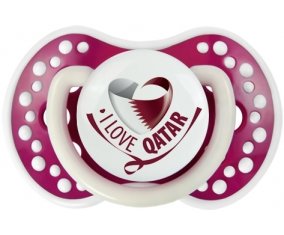 I Love Qatar Sucette LOVI Dynamic Fuchsia phosphorescente