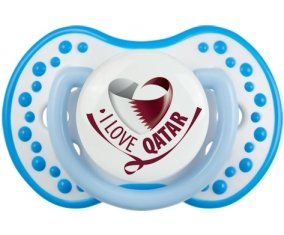 I Love Qatar Sucette LOVI Dynamic Blanc-bleu phosphorescente