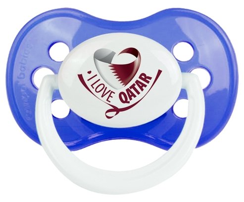 I Love Qatar Tétine Anatomique Bleu classique