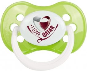 I Love Qatar Tétine Anatomique Vert classique