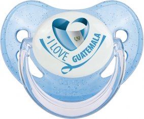 I Love Guatemala Sucette Physiologique Bleue à paillette