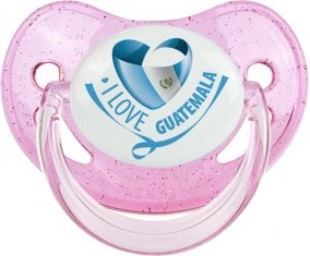 I Love Guatemala Sucette Physiologique Rose à paillette