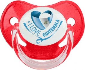 I Love Guatemala Sucette Physiologique Rouge à paillette