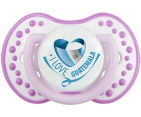 I Love Guatemala Sucette LOVI Dynamic Blanc-mauve classique
