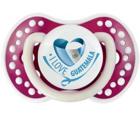 I Love Guatemala Sucette LOVI Dynamic Fuchsia phosphorescente