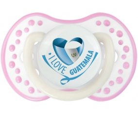 I Love Guatemala Sucette LOVI Dynamic Blanc-rose phosphorescente