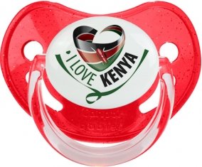 I Love Kenya Tétine Physiologique Rouge à paillette