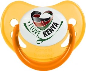 I Love Kenya Tétine Physiologique Jaune phosphorescente