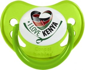 I Love Kenya Tétine Physiologique Vert phosphorescente