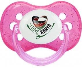 I Love Kenya Sucete Cerise Rose à paillette