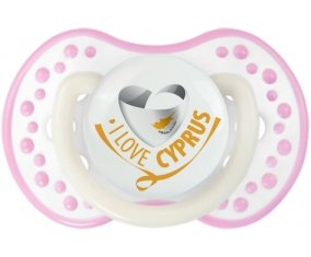 I Love Cyprus Tétine LOVI Dynamic Blanc-rose phosphorescente