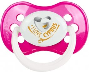 I Love Cyprus Sucette Anatomique Rose foncé classique