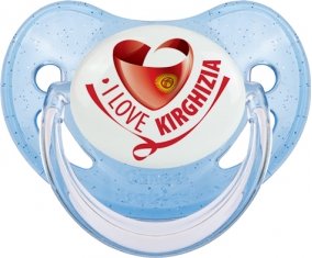I Love Kirghizia Sucette Physiologique Bleue à paillette