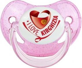 I Love Kirghizia Sucette Physiologique Rose à paillette