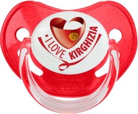 I Love Kirghizia Sucette Physiologique Rouge à paillette