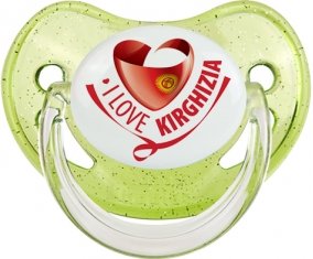 I Love Kirghizia Sucette Physiologique Vert à paillette