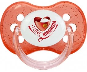 I Love Kirghizia Sucette Cerise Rouge à paillette