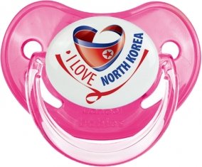 I Love North Korea Sucette Physiologique Rose classique