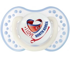 I Love North Korea Sucette LOVI Dynamic Blanc-cyan classique
