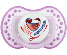 I Love North Korea Sucette LOVI Dynamic Blanc-mauve classique