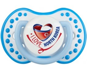 I Love North Korea Sucette LOVI Dynamic Blanc-bleu phosphorescente