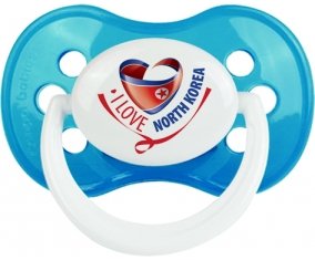 I Love North Korea Sucette Anatomique Cyan classique