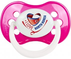 I Love North Korea Sucette Anatomique Rose foncé classique