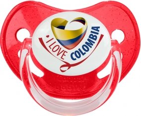 I Love Colombia Tétine Physiologique Rouge à paillette