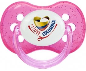 I Love Colombia Sucete Cerise Rose à paillette