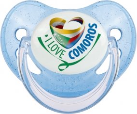 I Love Comoros Sucete Physiologique Bleue à paillette