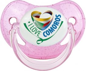 I Love Comoros Sucete Physiologique Rose à paillette