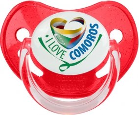 I Love Comoros Sucete Physiologique Rouge à paillette