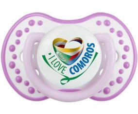 I Love Comoros Tétine LOVI Dynamic Blanc-mauve classique