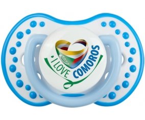 I Love Comoros Tétine LOVI Dynamic Blanc-bleu phosphorescente