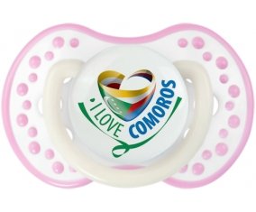 I Love Comoros Tétine LOVI Dynamic Blanc-rose phosphorescente